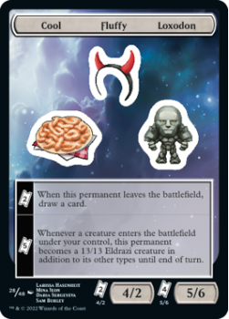 Cool Fluffy Loxodon : Sticker Sheet 028/048 UNFINITY - Magic the Gathering Single Card