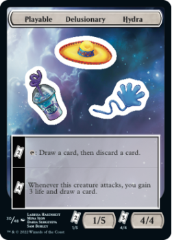 Playable Delusionary Hydra : Sticker Sheet 030/048 UNFINITY - Magic the Gathering Single Card