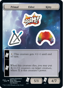 Primal Elder Kitty : Sticker Sheet 033/048 UNFINITY - Magic the Gathering Single Card