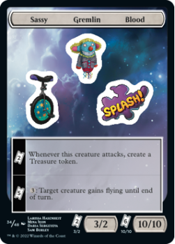 Sassy Gremlin Blood : Sticker Sheet 034/048 UNFINITY - Magic the Gathering Single Card