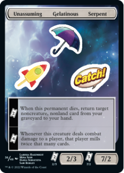 Unassuming Gelatinous Serpent : Sticker Sheet 036/048 UNFINITY - Magic the Gathering Single Card