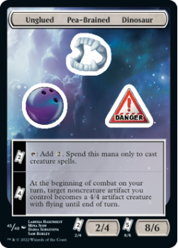 Unglued Pea-Brained Dinosaur : Sticker Sheet 045/048 UNFINITY - Magic the Gathering Single Card