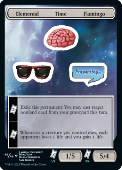 Elemental Time Flamingo : Sticker Sheet 046/048 UNFINITY - Magic the Gathering Single Card