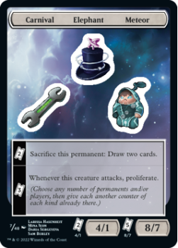 Carnival Elephant Meteor : Sticker Sheet 007/048 UNFINITY - Magic the Gathering Single Card