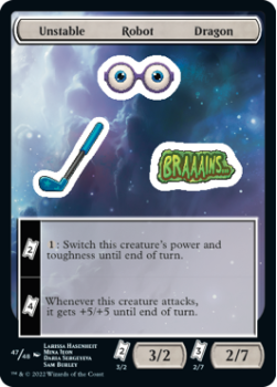 Unstable Robot Dragon : Sticker Sheet 047/048 UNFINITY - Magic the Gathering Single Card