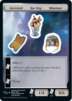 Ancestral Hot Dog Minotaur : Sticker Sheet 023/048 UNFINITY - Magic the Gathering Single Card