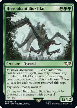 Hierophant Bio-Titan (SURGE FOIL) : 092/168 WARHAMMER 40K COLLECTORS EDITION - Magic the Gathering Single Card Hierophant Bio-Titan (SURGE FOIL) : 092/168 WARHAMMER 40K COLLECTORS EDITION - Magic the Gathering Single Card