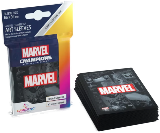 Gamegenic Marvel Champions Art Sleeves- Marvel Black (50 ct.)