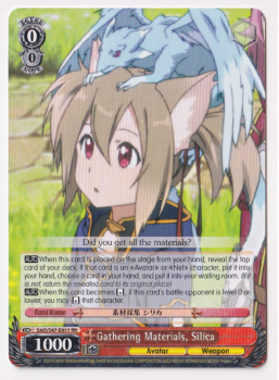 Gathering Materials, Silica : SAO/S47-E051 SWORD ART ONLINE RE:EDIT - Weiss/Schwarz Single Card