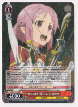 Trusted Skills, Lisbeth : SAO/S47-E053 SWORD ART ONLINE RE:EDIT - Weiss/Schwarz Single Card