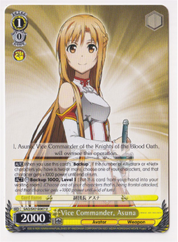 Vice Commander, Asuna : SAO/S47-E007 SWORD ART ONLINE RE:EDIT - Weiss/Schwarz Single Card