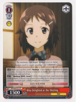 Rika Delighted at the Meeting : SAO/S47-E111 SWORD ART ONLINE RE:EDIT - Weiss/Schwarz Single Card