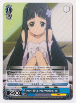 Providing Information, Yui : SAO/S47-E092 SWORD ART ONLINE RE:EDIT - Weiss/Schwarz Single Card