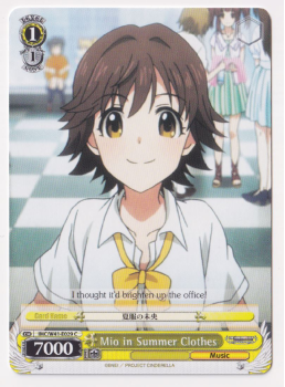 Mio in Summer Clothes single card from Weiss/Schwarz