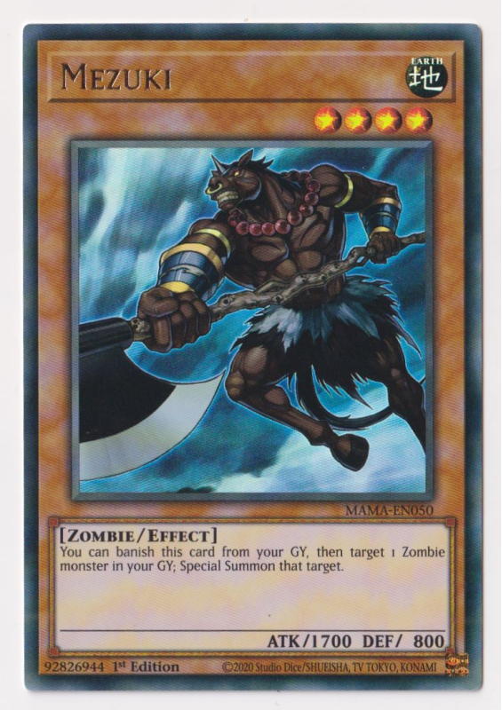 yugioh card mezuki Yu-Gi-Oh PP11-JP004 Secret Rare MINT Japanese f163 then target 1 Zombie Mezuki (Ultra Rare) : MAMA-EN050