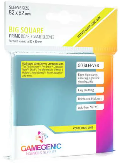 Gamegenic Prime Big Square - Sized Sleeves 82 x 82 mm (50 ct.) Gamegenic Prime Big Square - Sized Sleeves 82 x 82 mm (50 ct.)