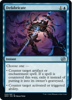 Defabricate single card from Magic the Gathering
