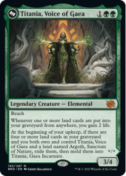 Titania, Voice of Gaea // Titania, Gaea Incarnate single card from Magic the Gathering