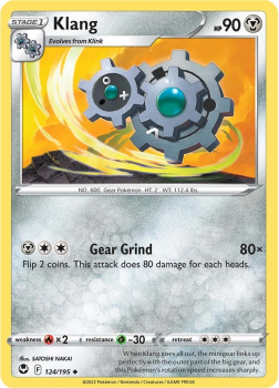 Klang : SWORD AND SHIELD - SILVER TEMPEST 124/195 - Pokemon Single Card