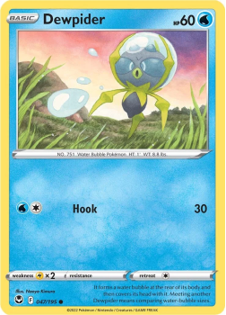 Dewpider : SWORD AND SHIELD - SILVER TEMPEST 47/195 - Pokemon Single Card