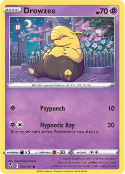 Drowzee : SWORD AND SHIELD - SILVER TEMPEST 60/195 - Pokemon Single Card