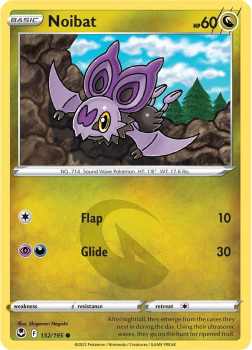 Noibat : SWORD AND SHIELD - SILVER TEMPEST 132/195 - Pokemon Single Card