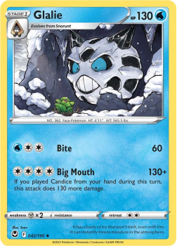 Glalie : SWORD AND SHIELD - SILVER TEMPEST 42/195 - Pokemon Single Card