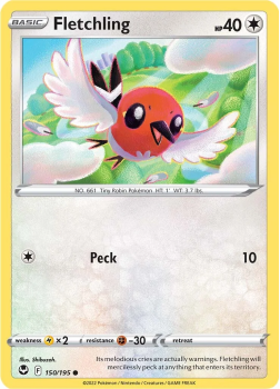 Fletchling : SWORD AND SHIELD - SILVER TEMPEST 150/195 - Pokemon Single Card