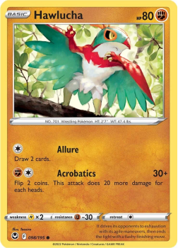 Hawlucha : SWORD AND SHIELD - SILVER TEMPEST 98/195 - Pokemon Single Card