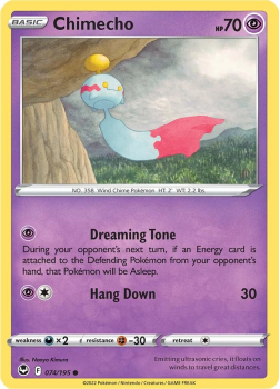 Chimecho : SWORD AND SHIELD - SILVER TEMPEST 74/195 - Pokemon Single Card