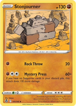 Stonjourner : SWORD AND SHIELD - SILVER TEMPEST 101/195 - Pokemon Single Card