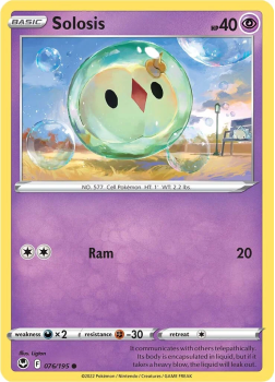 Solosis : SWORD AND SHIELD - SILVER TEMPEST 76/195 - Pokemon Single Card