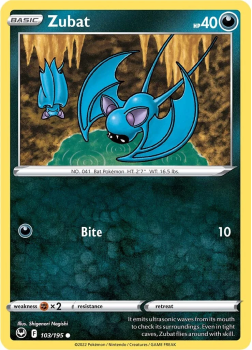 Zubat : SWORD AND SHIELD - SILVER TEMPEST 103/195 - Pokemon Single Card
