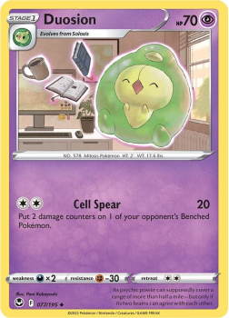 Duosion : SWORD AND SHIELD - SILVER TEMPEST 77/195 - Pokemon Single Card