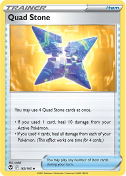 Quad Stone : SWORD AND SHIELD - SILVER TEMPEST 163/195 - Pokemon Single Card