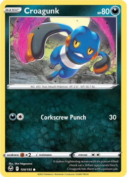 Croagunk : SWORD AND SHIELD - SILVER TEMPEST 109/195 - Pokemon Single Card