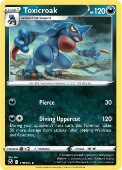 Toxicroak : SWORD AND SHIELD - SILVER TEMPEST 110/195 - Pokemon Single Card