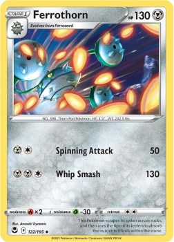 Ferrothorn : SWORD AND SHIELD - SILVER TEMPEST 122/195 - Pokemon Single Card