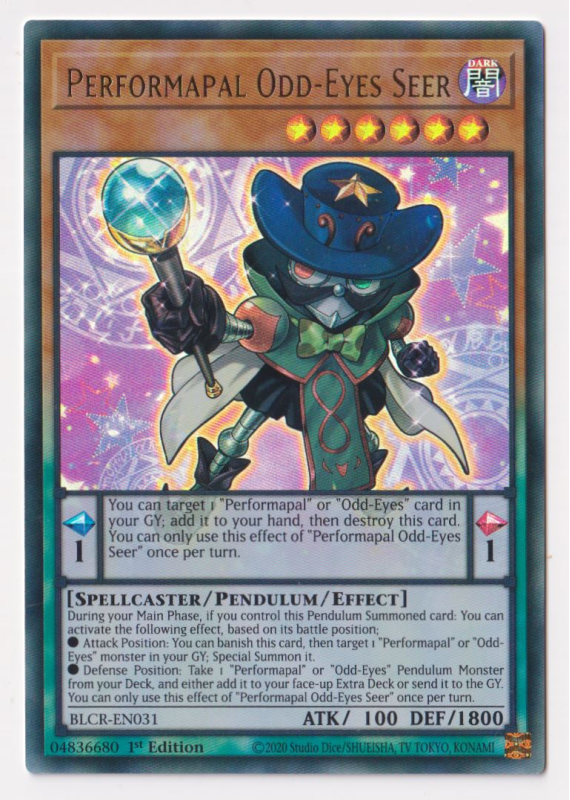 Performapal Odd-Eyes Seer (Ultra Rare) : BLCR-EN031 - Yu-Gi-Oh! Single Card Performapal Odd-Eyes Seer (Ultra Rare) : BLCR-EN031 - Yu-Gi-Oh! Single Card