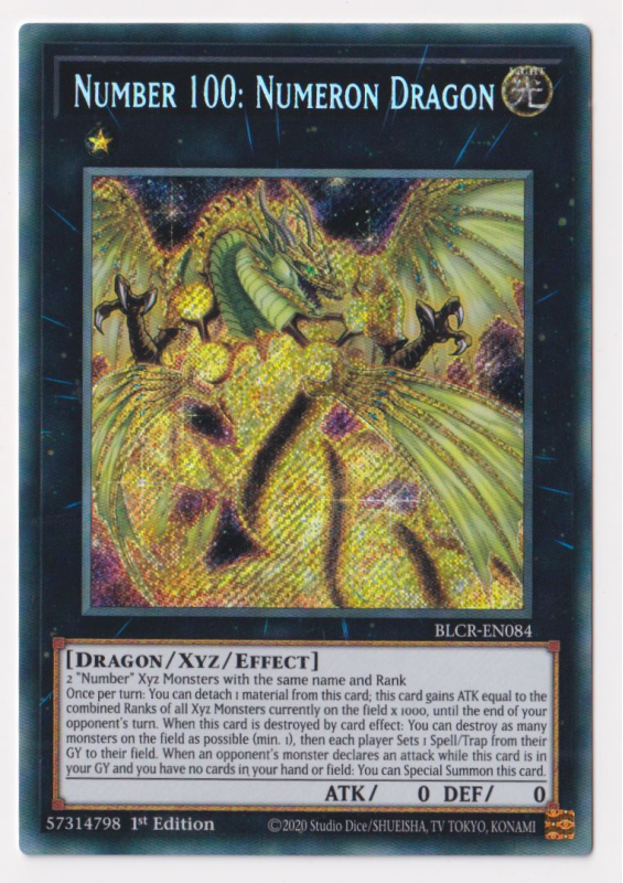 Number 100: Numeron Dragon (Secret Rare) : BLCR-EN084 - Yu-Gi-Oh ...