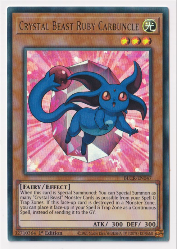 Crystal Beast Ruby Carbuncle (Ultra Rare) : BLCR-EN047 - Yu-Gi-Oh ...