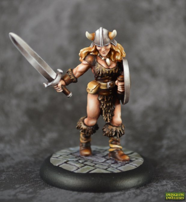Reaper Miniatures Jana Frostwind Barbarian – Unpainted Metal D&D Miniature, Unassembled, 25mm Scale