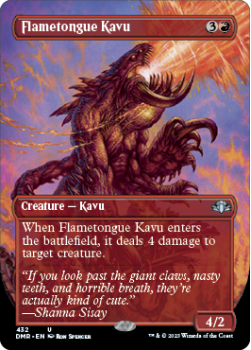 Flametongue Kavu (BORDERLESS) single card from Magic the Gathering