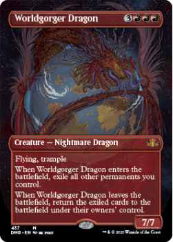 Worldgorger Dragon (BORDERLESS) single card from Magic the Gathering