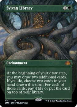 Sylvan Library (BORDERLESS) single card from Magic the Gathering
