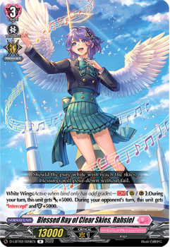 Blessed Ray of Clear Skies, Rahsiel (R) single card from Cardfight!! Vanguard