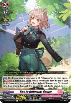 Key to Intimacy, Cucca (R) single card from Cardfight!! Vanguard