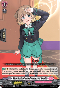Nonchalant and Composed, Ercilia (R) single card from Cardfight!! Vanguard