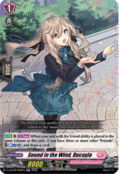 Sound in the Wind, Ducayla (RR) single card from Cardfight!! Vanguard