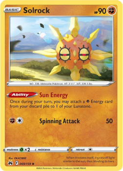 Solrock single card from Pokemon TCG